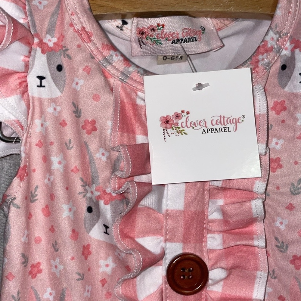 Girl’s Clover Cottage Apparel Romper Easter